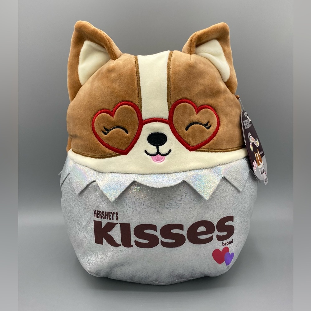 Squishmallows Regina Hersheys Corgi Valentines Day 12 Inch Stuffed Toy Kellytoy
